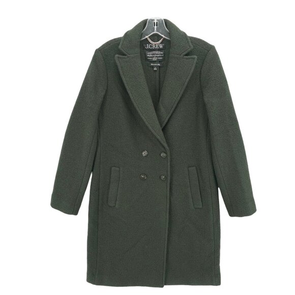 J.CREW Daphne Topcoat Italian Boiled Wool Dark Pine Green Size 4 - Picture 1 of 7